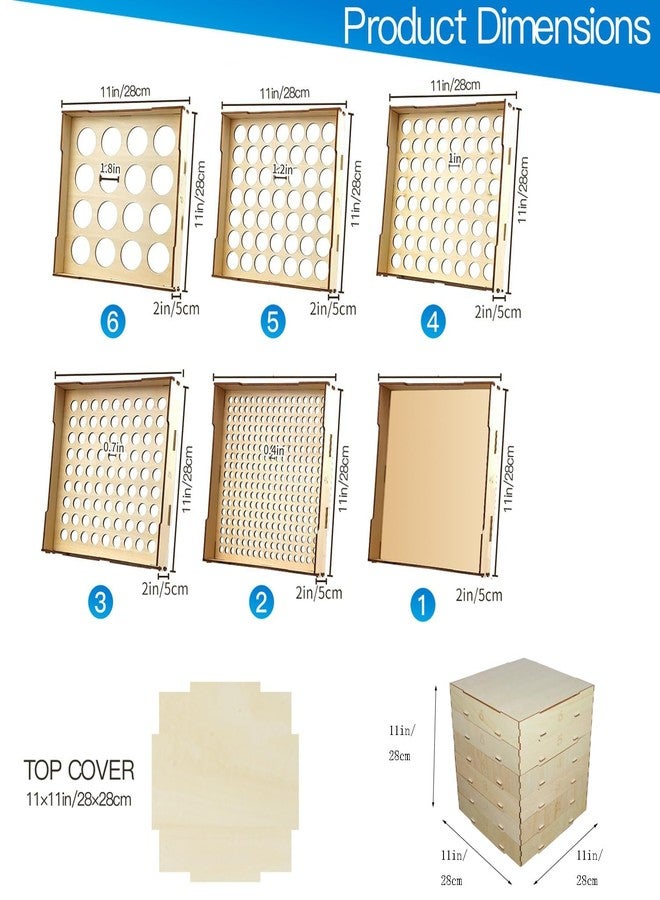 JOYABEST 6 Trays Sorter Sifter Box for Building Blocks, Storage Block Organizer,5 Different Sizes SorterBlock Sorter Sifter Brick Storage with Rollers - Image 3